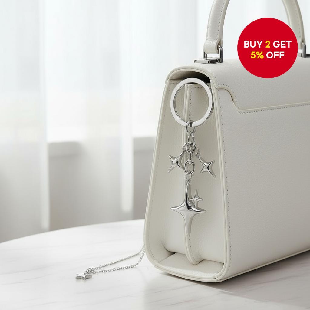 Y2K Star Moon Keychains, Stylish Key Ring, Gift for Friends Rantai ...