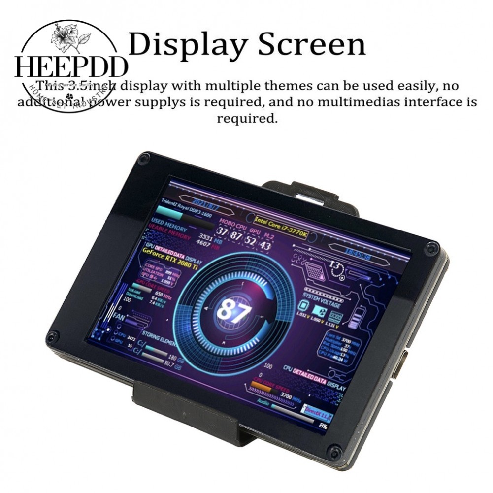 HEEPDD Computer Temp Monitor 3.5 Inch IPS USB Mini Screen Temperature ...
