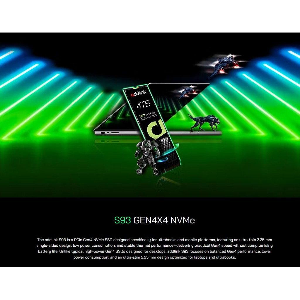 Addlink S93 NVMe Gen4 M.2 2280 SSD 1TB 2TB 4TB High Speed Solid State ...