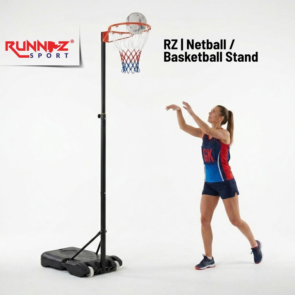 RZ | 2-in-1 Adjustable Netball & Basketball Stand (2.45m - 3.05m ...