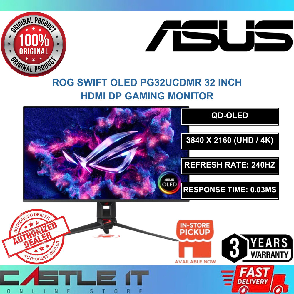 Asus ROG Swift OLED PG32UCDMR 32 Inch QD OLED 4K UHD 240Hz 0.03ms HDMI ...