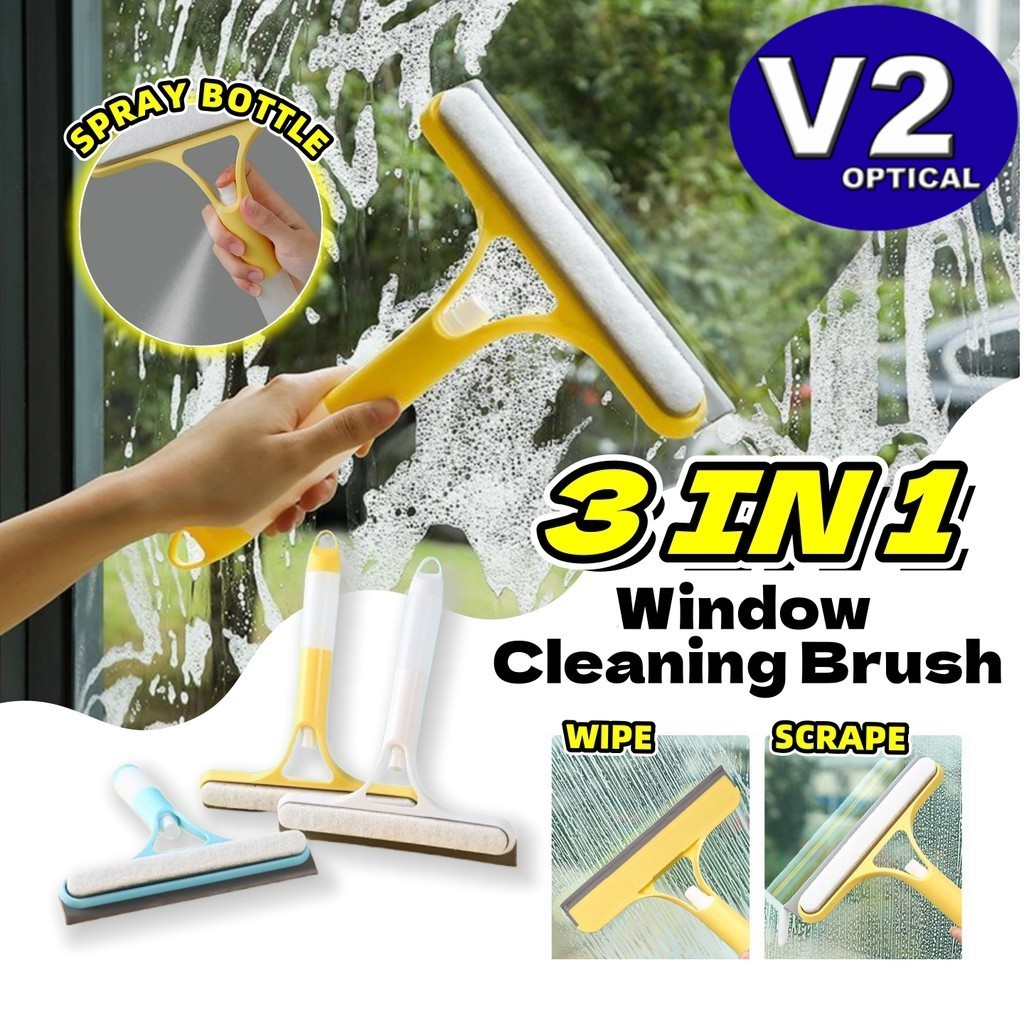 3 IN 1 Window Cleaning Wiper With Sprayer Car Scraper Multipurpose ...