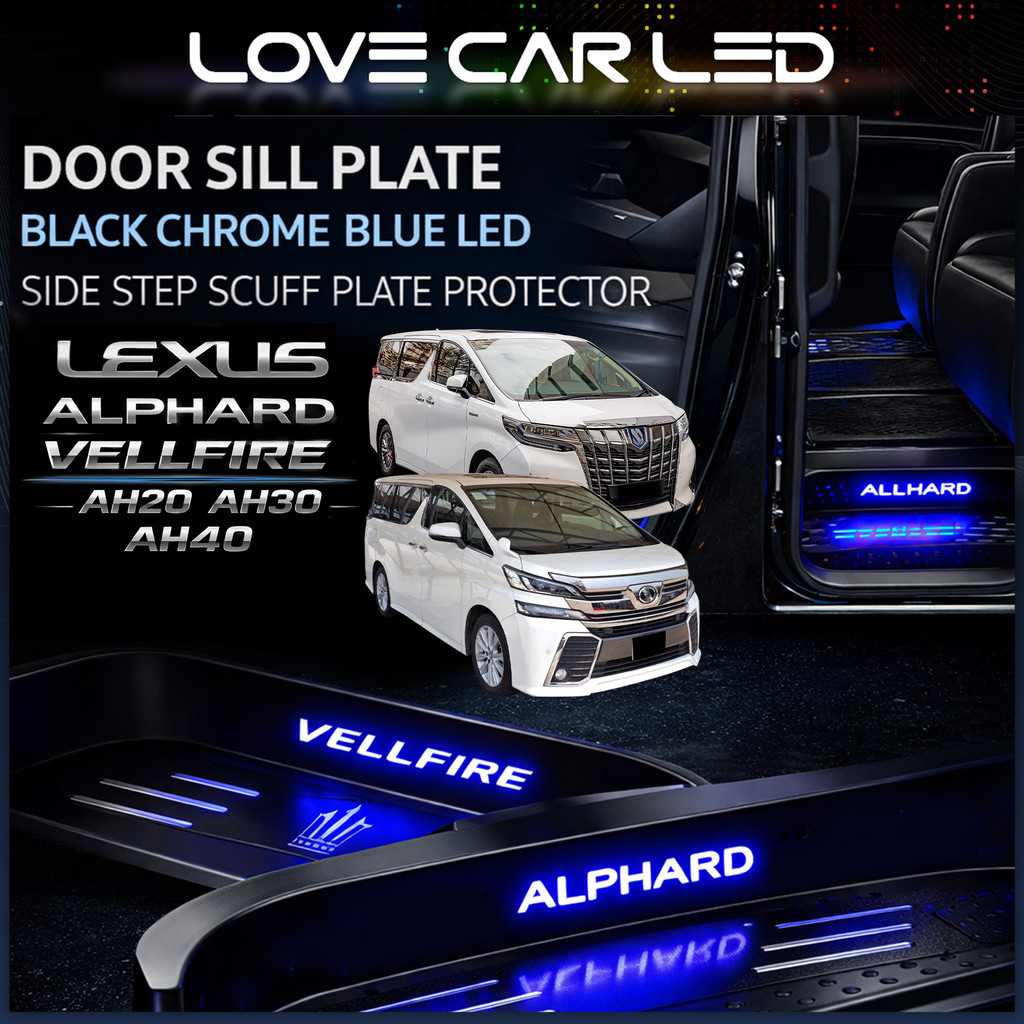 Black Chrome Toyota Vellfire Alphard AH20 AH30 Side SILL Plate/Door ...