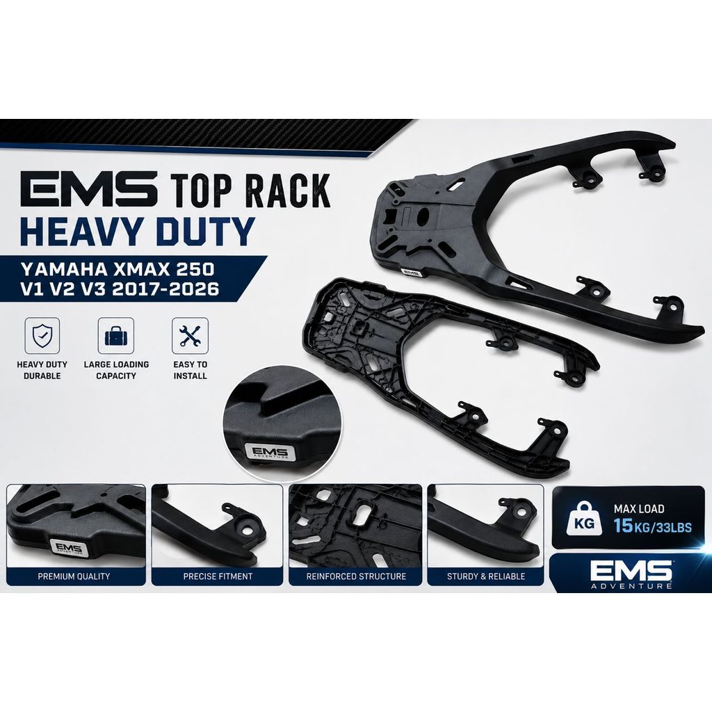 EMS Adventure TOP RACK YAMAHA XMAX 250 HEAVY DUTY MONORACK 2017-2025yrs ...