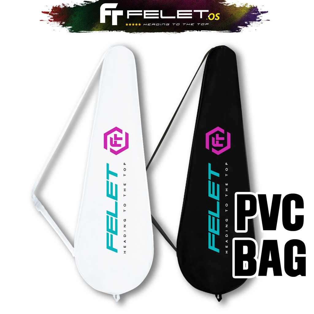 Felet Racket Cover PVC Black/White Two Color Single Compartment Fit 1-2 ...