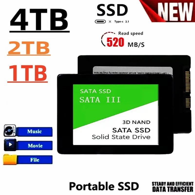 Solid State Hard Drive SATA3 4TB High Speed 560MB/S 2.5 Inch 2TB ...