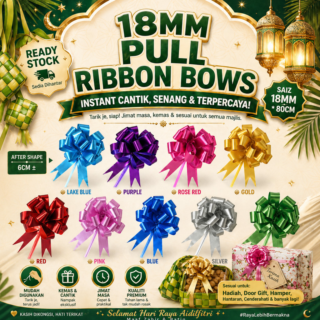 50pcs Pull Bow Gift Ribbons Flower Wrappers Wedding Events Happy ...