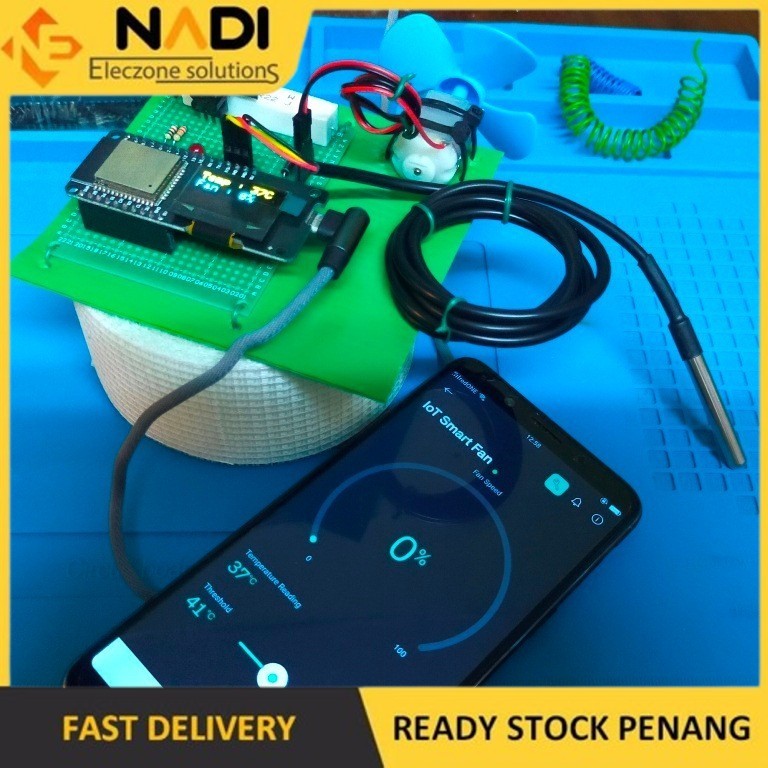 Arduino IoT Apps Blynk Project ESP32 Smart Fan Temperature Sensor ...