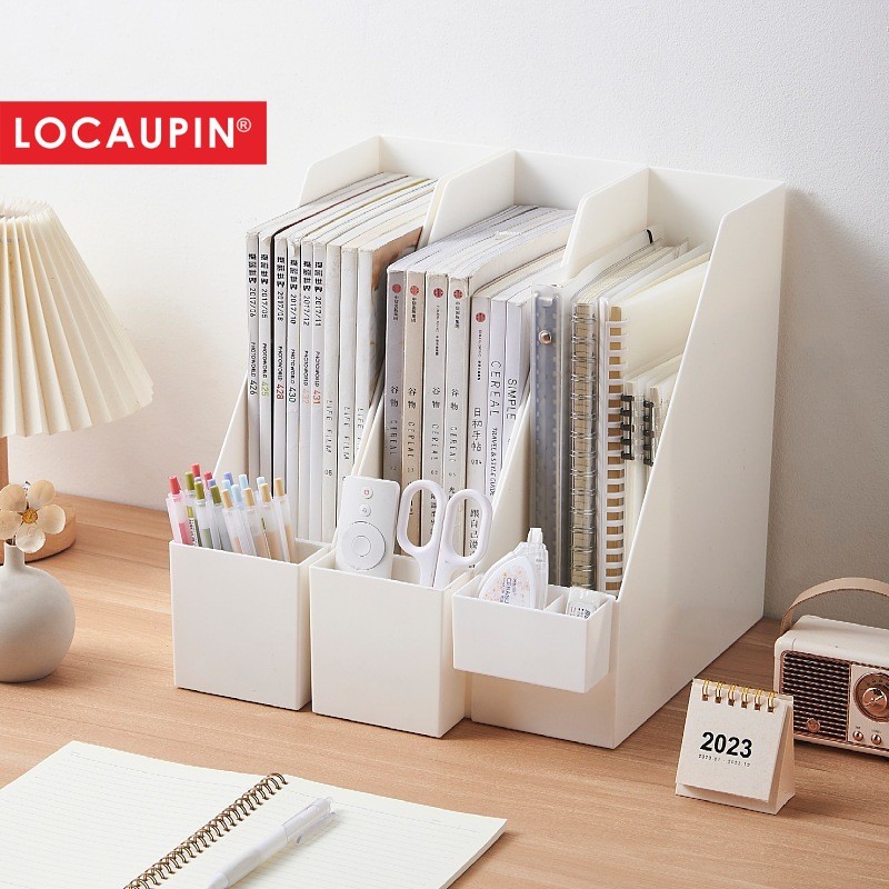 Locaupin Plastic Vertical File Folder Storage Organizer Bin,Hold ...