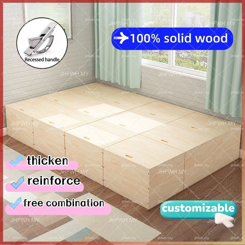 Solid Wood Tatami Wooden Box with Bed Box Storage Box Customized ...