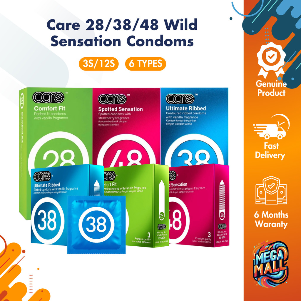 Care 28 38 48 Wild Sensation Condoms | Different Types Spotted Ribbed ...