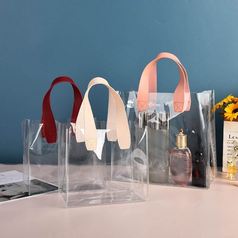 KAREN1 Transparent Shopping Bags, Transparent Handle Tote Bag, Large ...