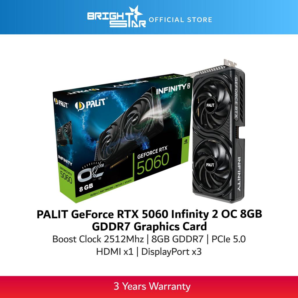 PALIT GeForce RTX 5060 Infinity 2 OC 8GB GDDR7 Graphic Card | Shopee ...