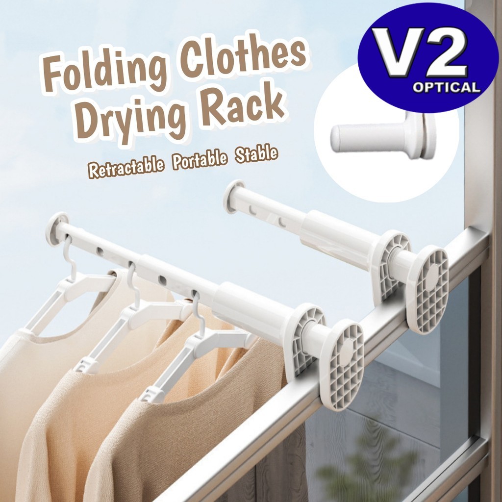 Retractable Foldable Clothes Drying Rack Punch-free Portable Hanger ...