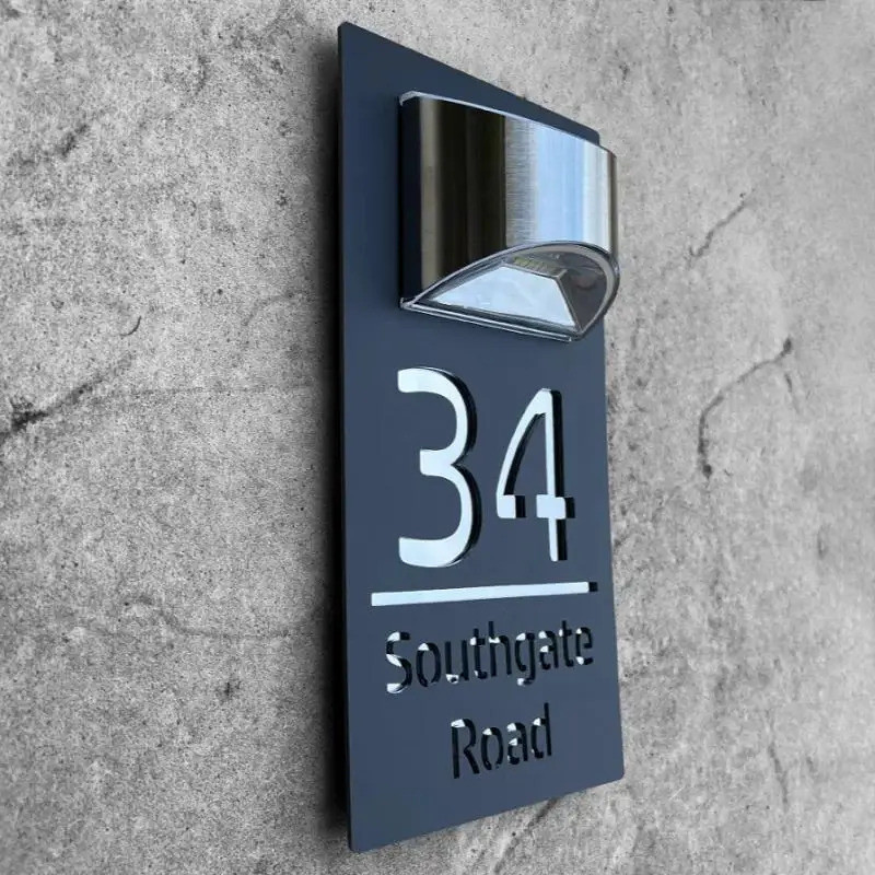 Custom Led House Number Solar, Acrylic Property Number, Door Signs ...