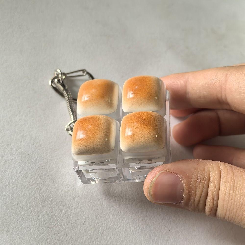 YANN Fidget Keychain, Caramel Bread Design DIY Keyboard Finger Keyboard ...