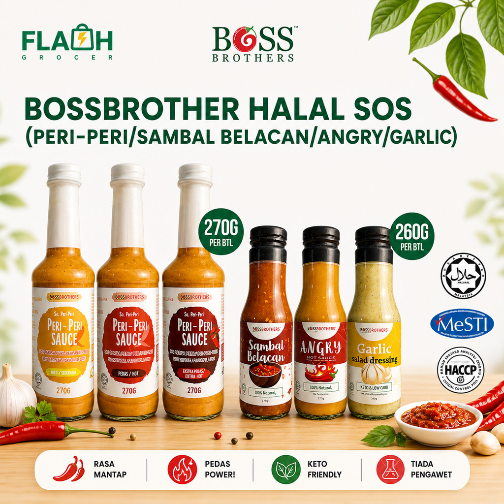【Ready Stok】 BOSSBROTHERS Halal Sos Peri-Peri Original/ Hot/ Extreme ...