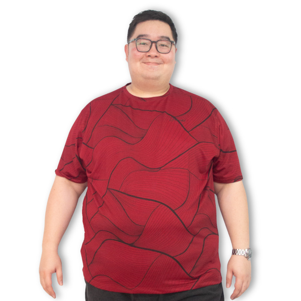 ULMT UNLIMITED Plus Size Abstract Wave Short Sleeve Round Neck T-Shirt ...