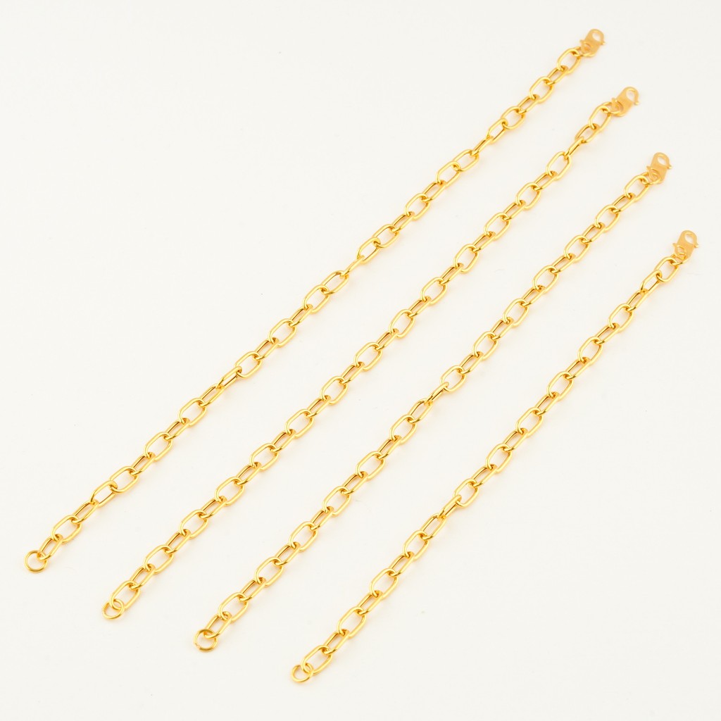 916/22K Gold Bracelet Paperclip Bajet PGJB182470 | Shopee Malaysia