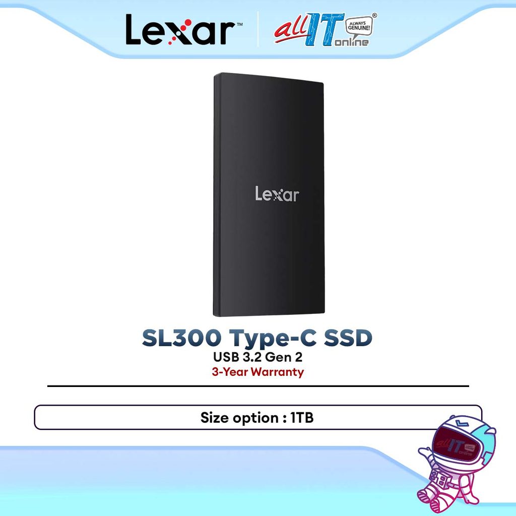 Lexar SL300 Type-C Portable SSD 1050MB/s read 1000MB/s write speeds ...