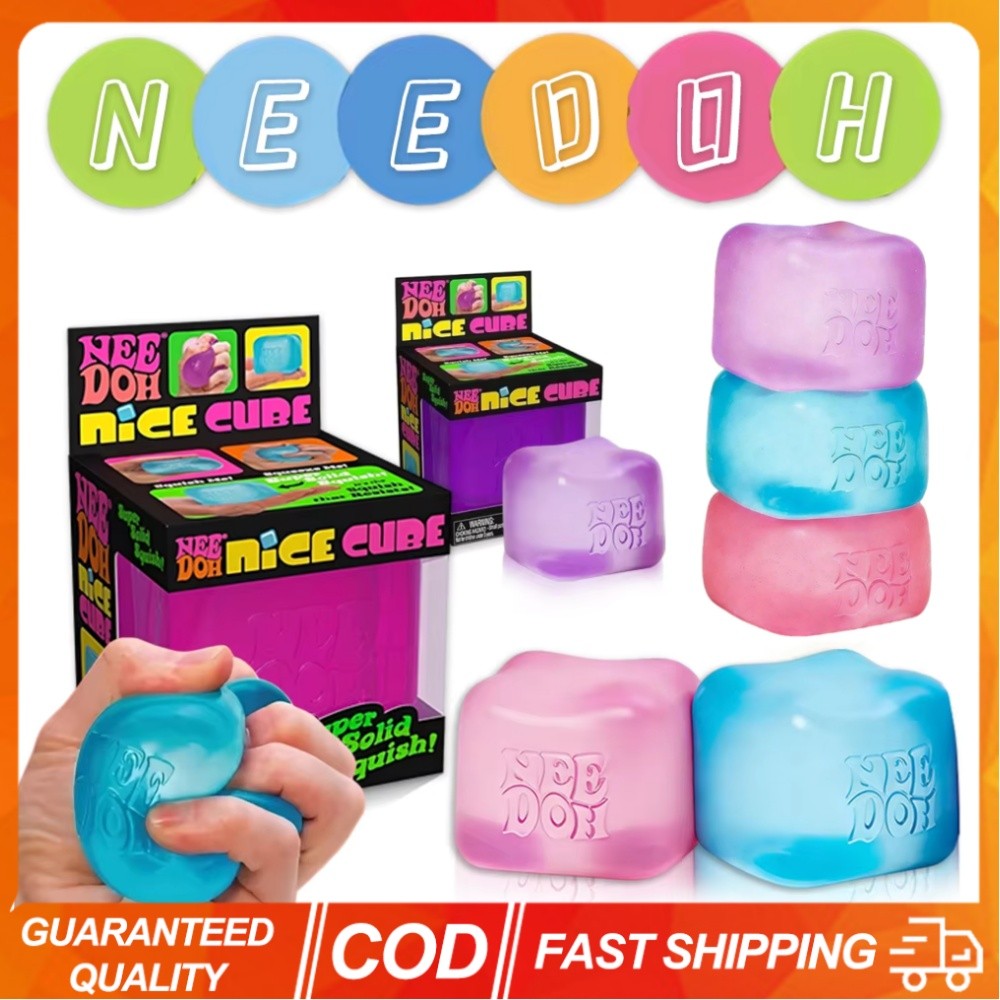 NeeDoh Nice Ice Mini Cube Baby Sensory Squeeze Toy Super Solid Squishy ...