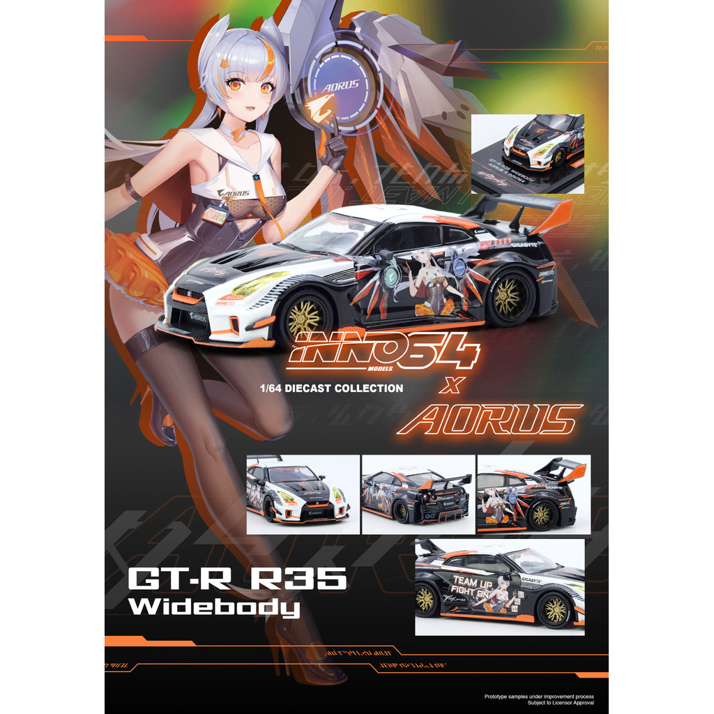INNO MODELS INNO64 1/64 NISSAN SKYLINE GT-R R35 WIDEBODY AORUS LIMITED ...