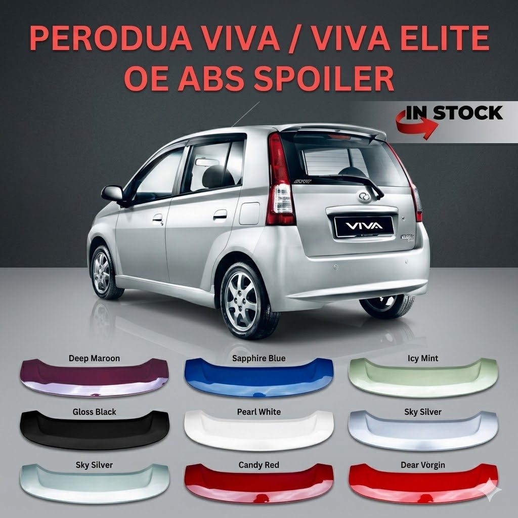 Perodua Viva / Viva Elite OE 2007-2014 ABS Rear Car Spoiler & 3M ...