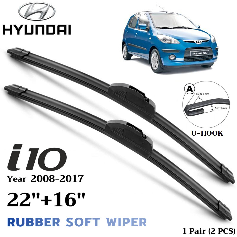 Windshield Wiper Blades For Hyundai Inokom i10 2008-2017 Front And Rear ...