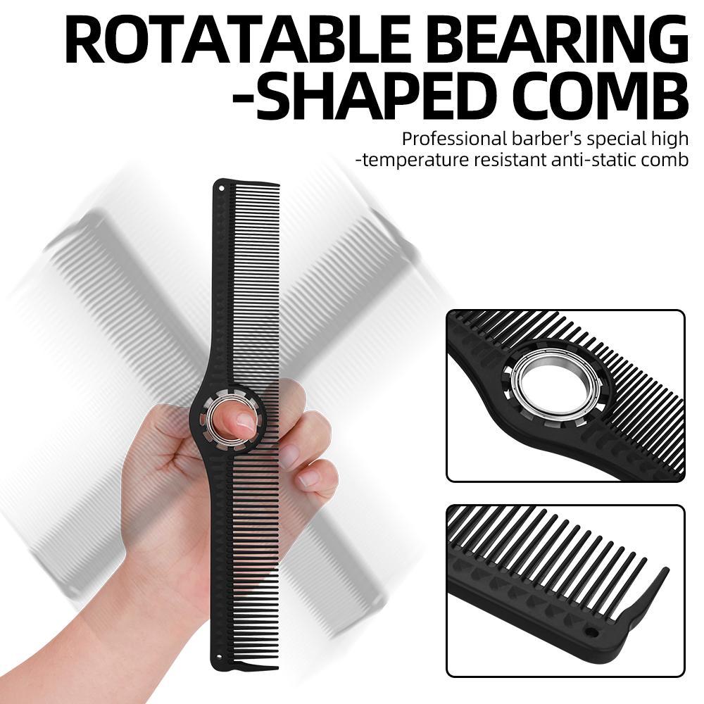 Anti-Static Rotating Barber Comb with Smooth Bearing - Salon-Quality ...