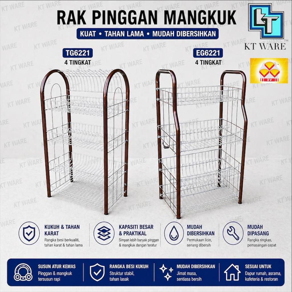 3v Rak pinggan / Dish rack/ plate rack/multi purpose rack | Shopee Malaysia