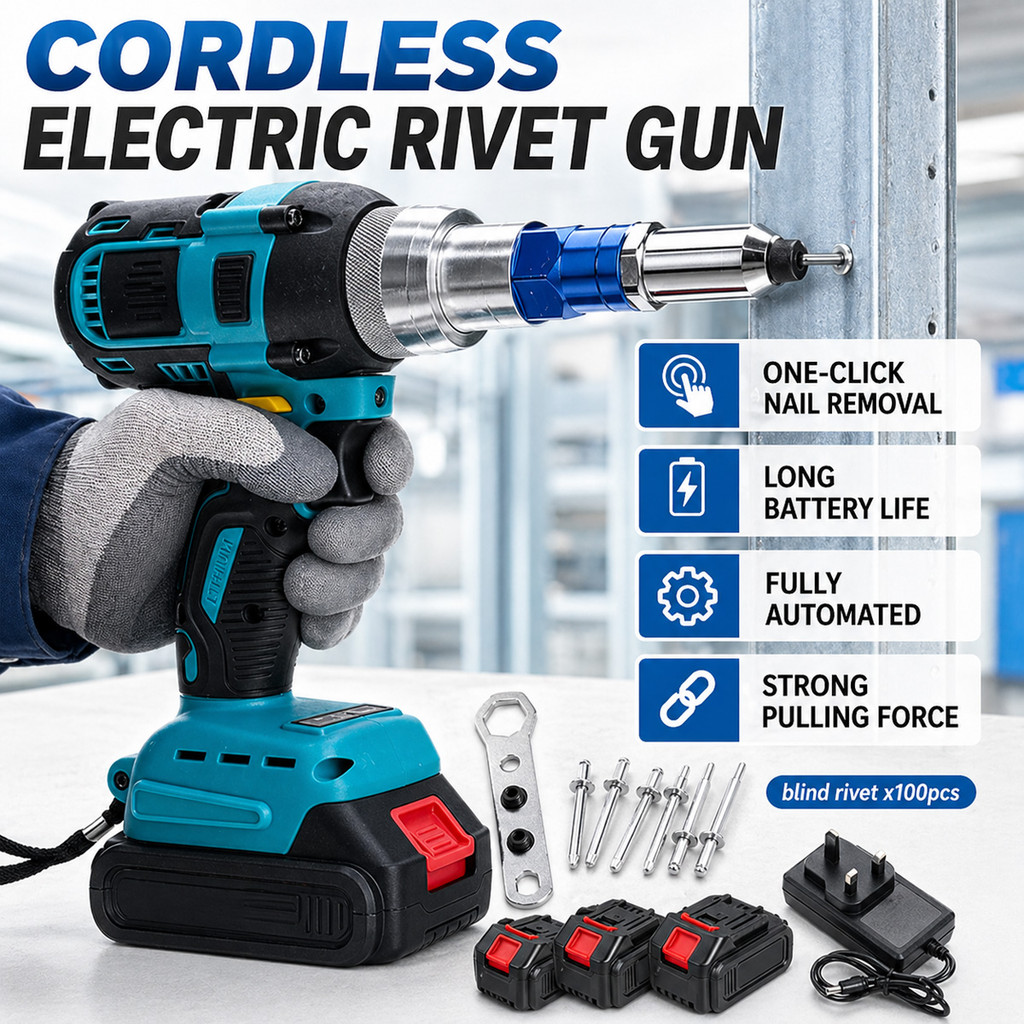 Brushless Electric Rivet Gun about 2.4~5mm Automatic Cordless Riveting ...