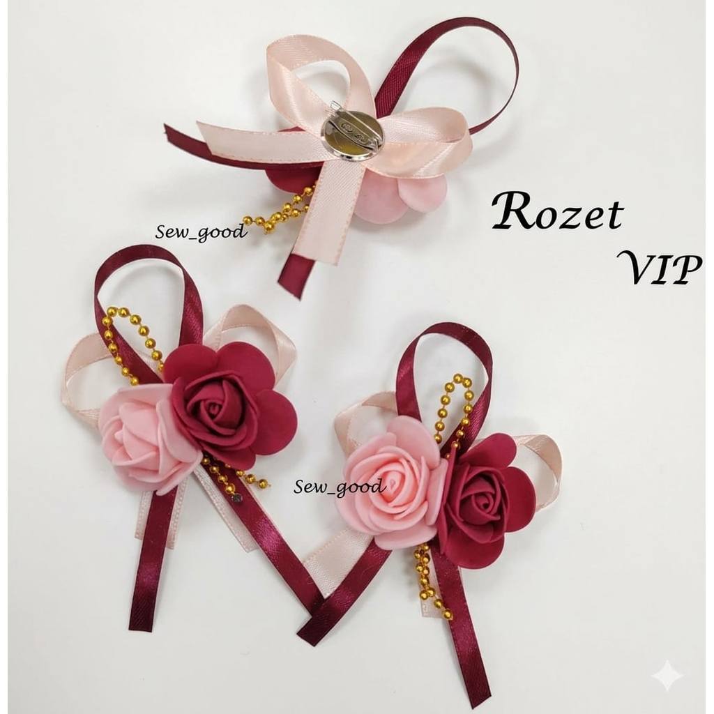 30/50pcs Bunga Rewang VIP Events Handmade Flowers Corsage Pin Rozet ...