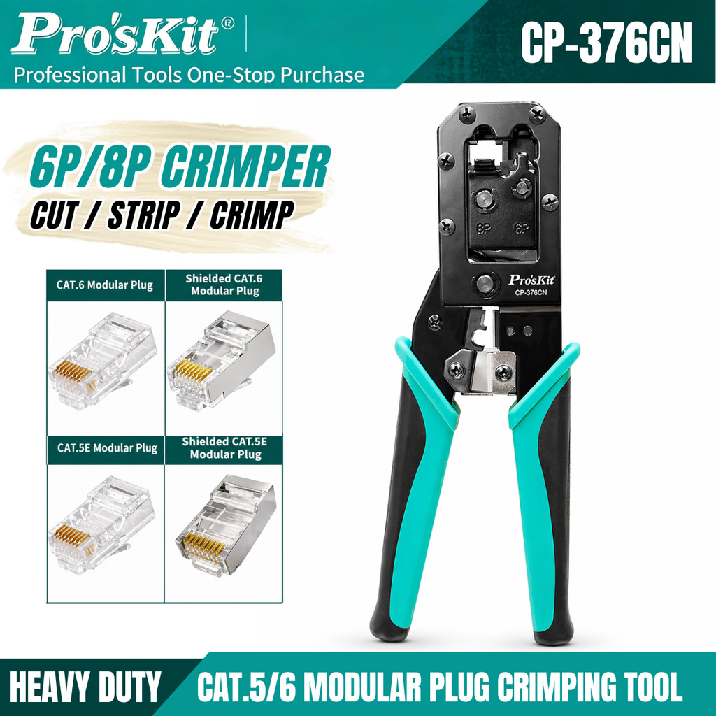 Pro'sKit CP-376CN 8P/6P Modular Plug Crimping Tool CAT6/CAT5 LAN RJ45 ...