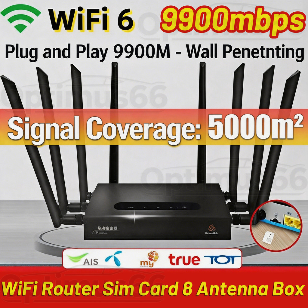 5G/4G 8 Antenna WiFi Modem Router Sokong Kad SIM Card 9900Mbps Whole ...