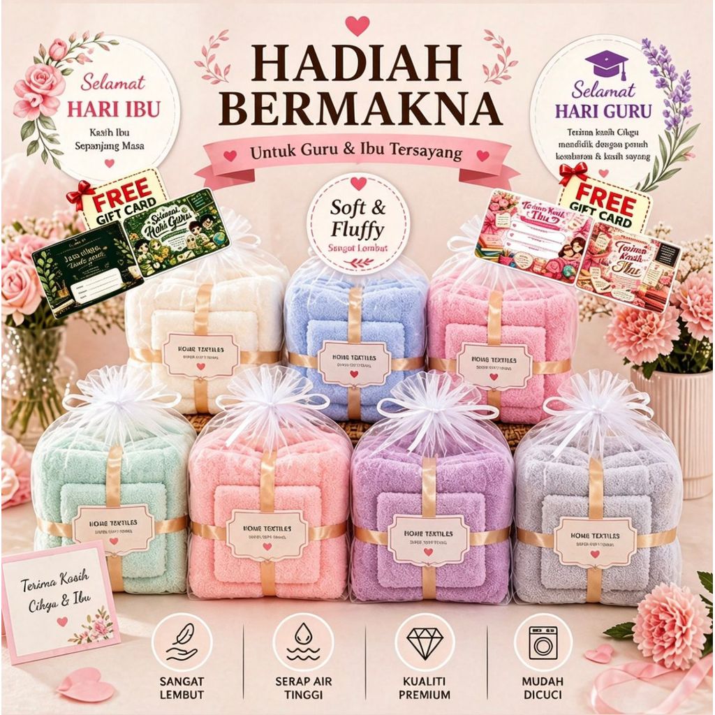 Towel 2in1 Luxury Super Large Towel Set High Absorbent Soft Bath Towel ...