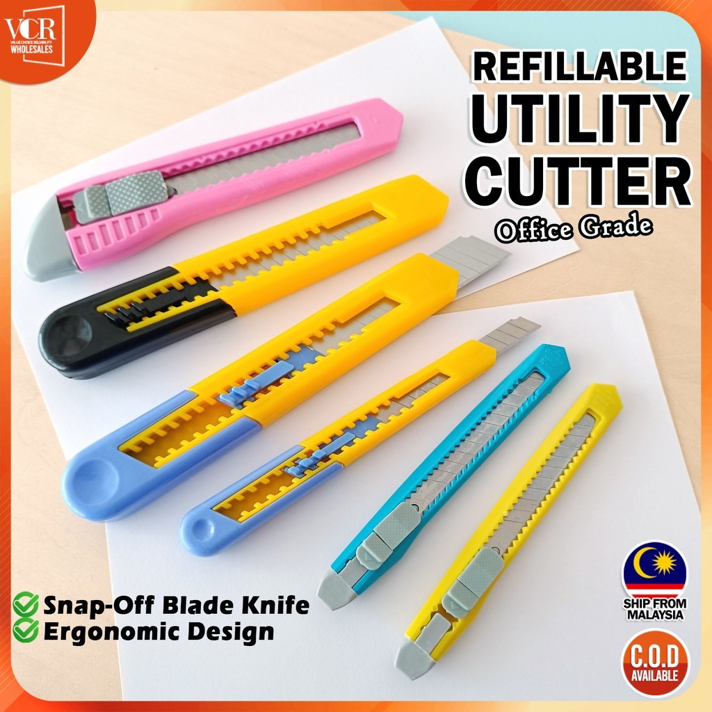 VCR Plastic Refillable Blade Cutter Student Office & School Stationery ...