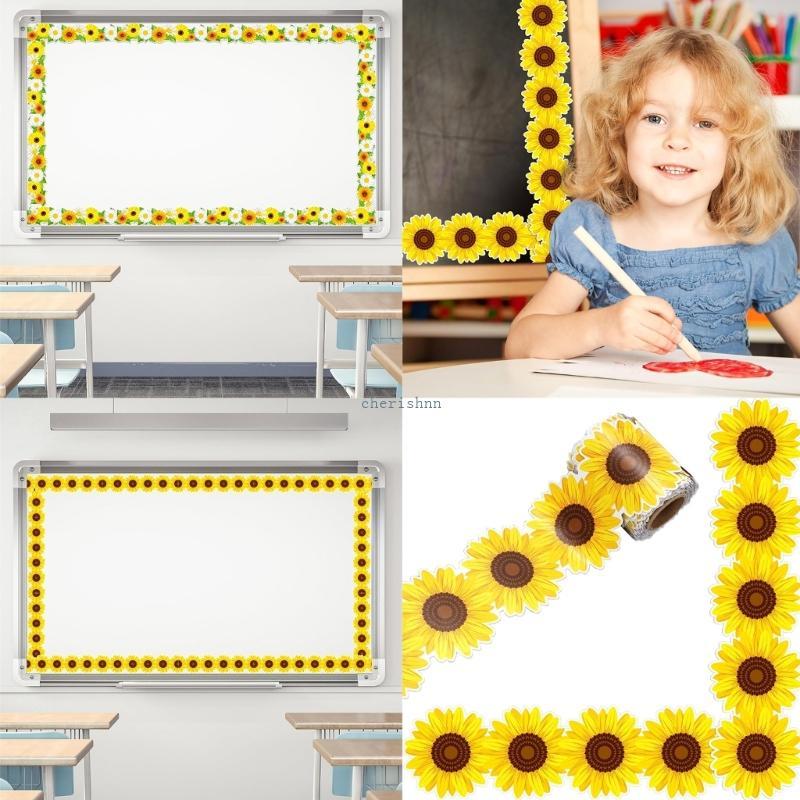 CH* 10m Flowers Border Trim Adhesive Bulletin Board Border Classroom ...