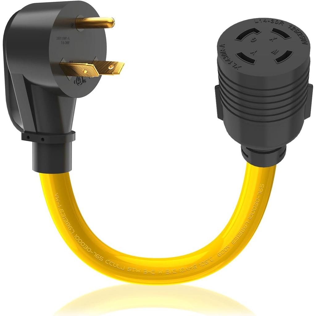 Generator Transfer Switch Adapter Cord TT-30 RV 30Amp to L14-30 ...