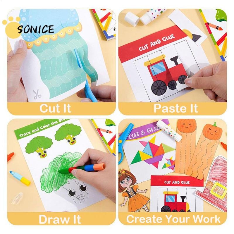 Scissor Skills Preschool Workbook for Kids Fun Cutting Practice ...