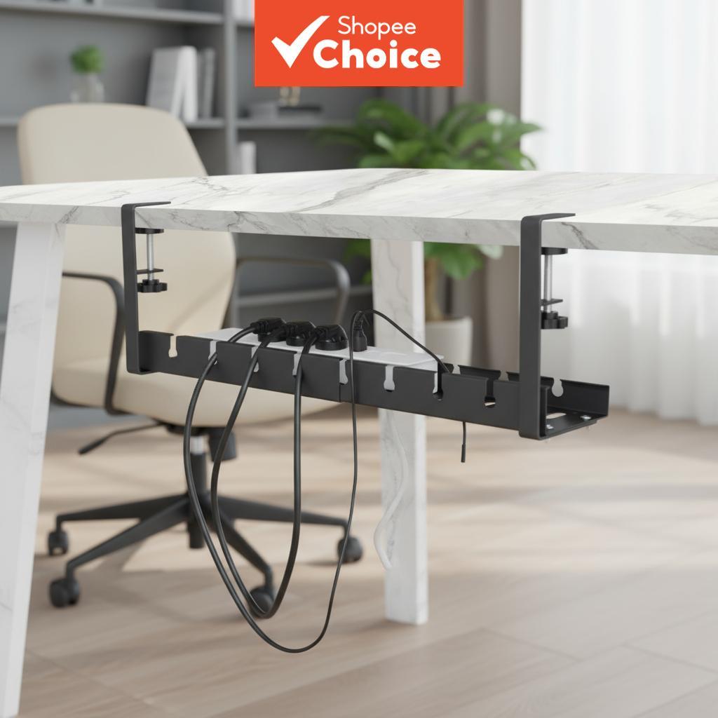 Home cable winder and adjustable cable rack for under desk power strip ...