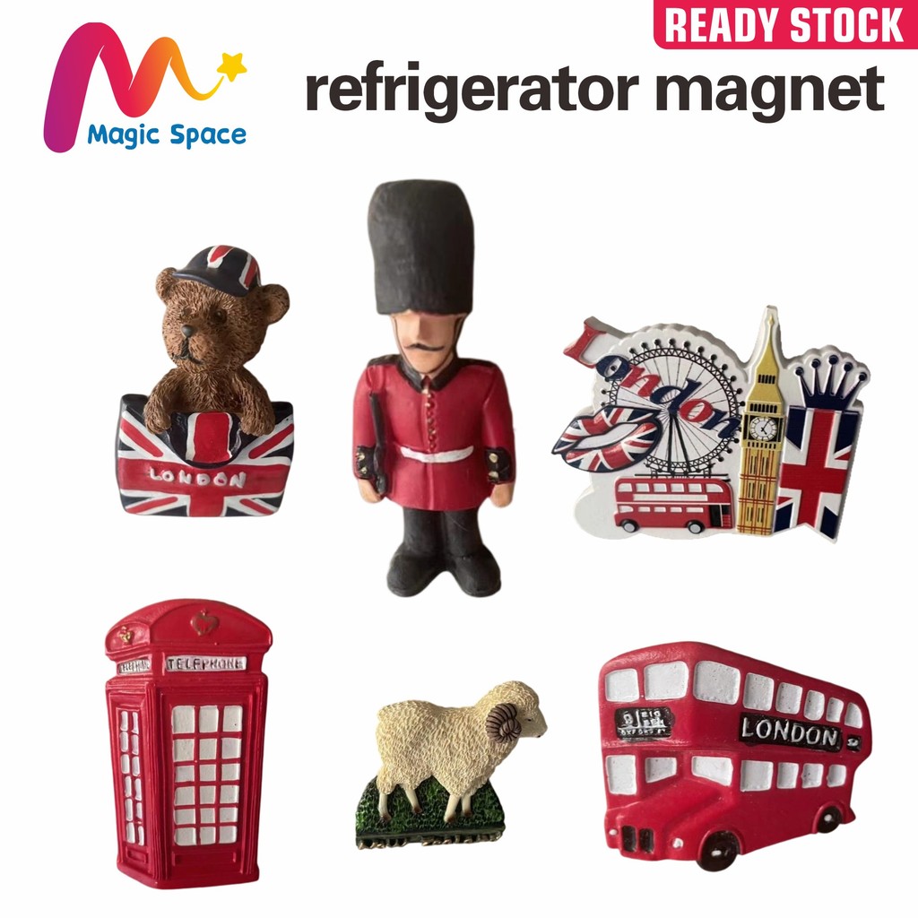 【Ready Stock】Fridge Magnet｜Synthetic Resin & Metal｜3D Landmark Style｜UK ...