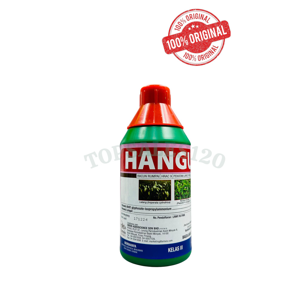 1L HANGUS Glyphosate 41% Weed Killer (Racun Rumput Lalang/Ubat rumput ...