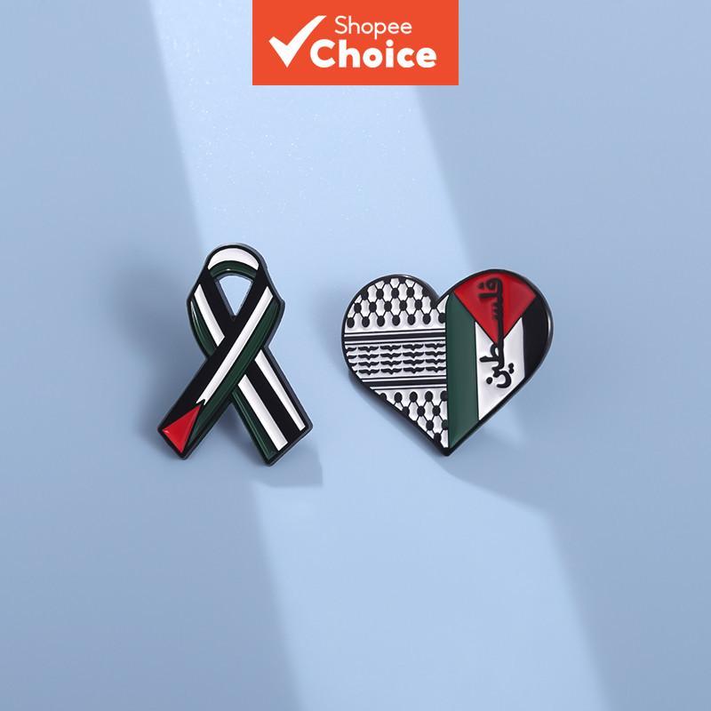 Creative Ribbon Heart Brooch Pins Flag Hearts Pin Brooches Lapel Badges ...