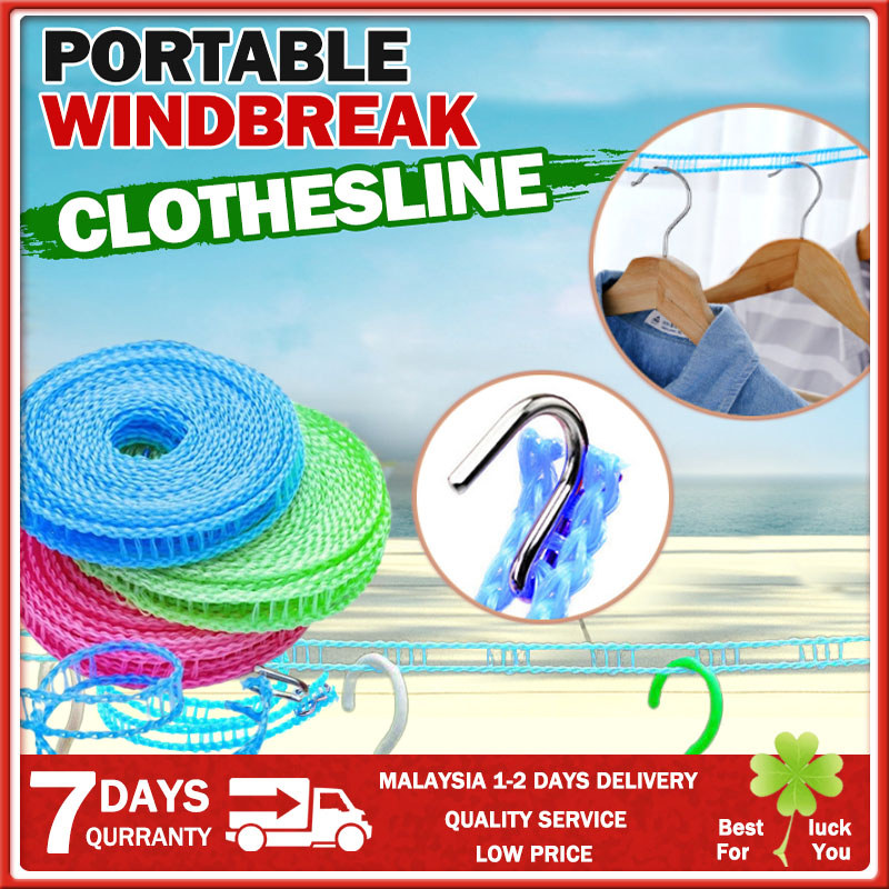 Clothesline Outdoor&Indoor Portable Clothes Drying Line Heavy Duty ...