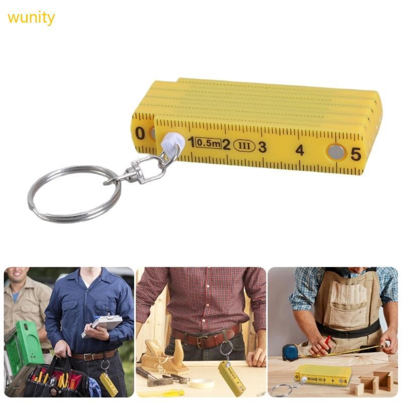 Wuni Multipurpose Folding Ruler Keyring Pocket Sized Ruler Multiple Use ...