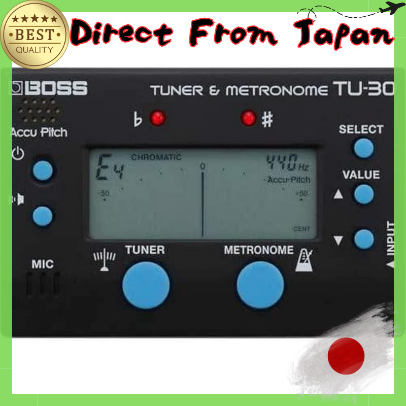 BOSS TU-30 Chromatic Tuner & Metronome with Built-in Microphone/Input ...
