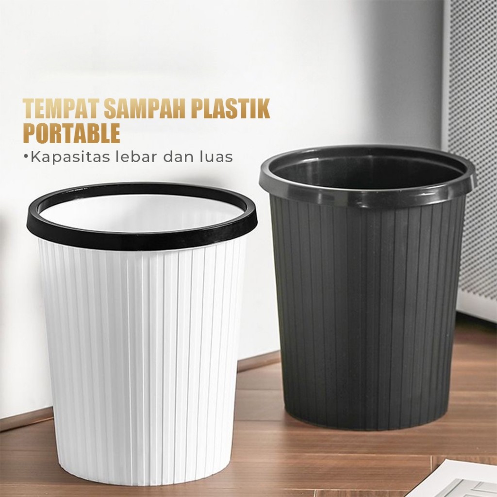 SUPERBEE Round Trash Can E99 Trash Bin Minimalist Plastic Trash Can ...