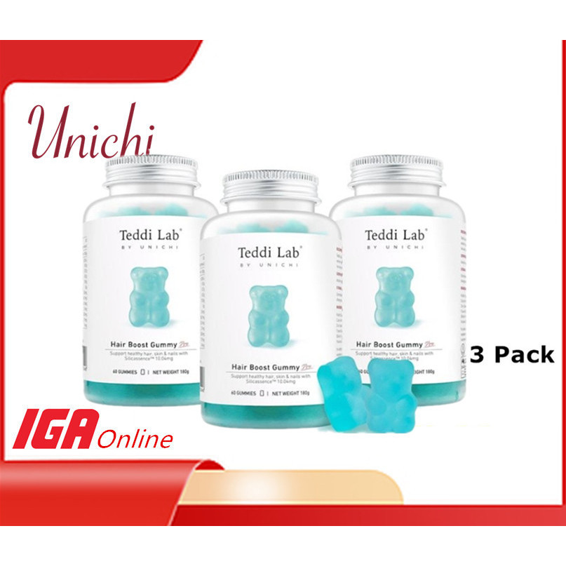 [EXP 08/2028] Unichi Hair Boost Pro Biotin & Zinc Gummy 3 Pack ( 3 x 60 ...