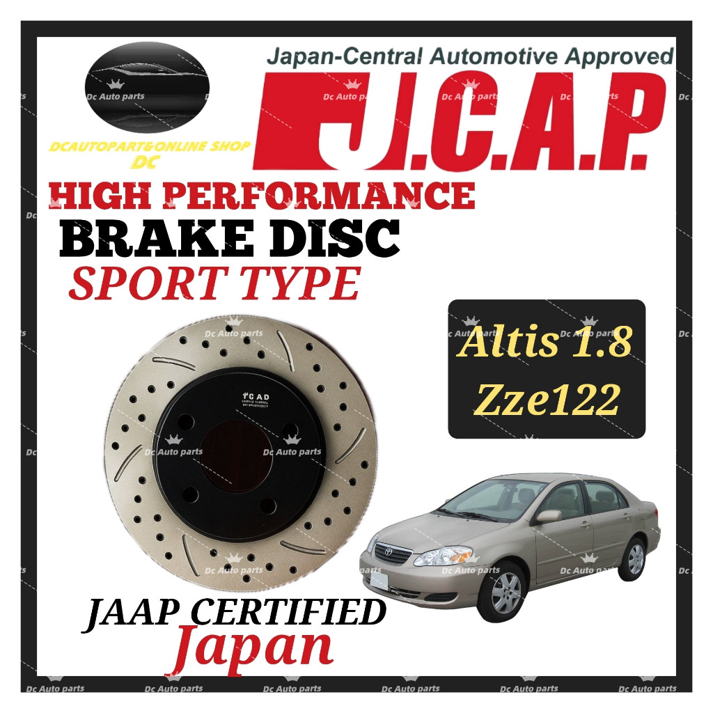 JCAP JAPAN TOYOTA ALTIS 1.8 ZZE122 DRILLED SLOTTED SPORT DISC ROTOR ...