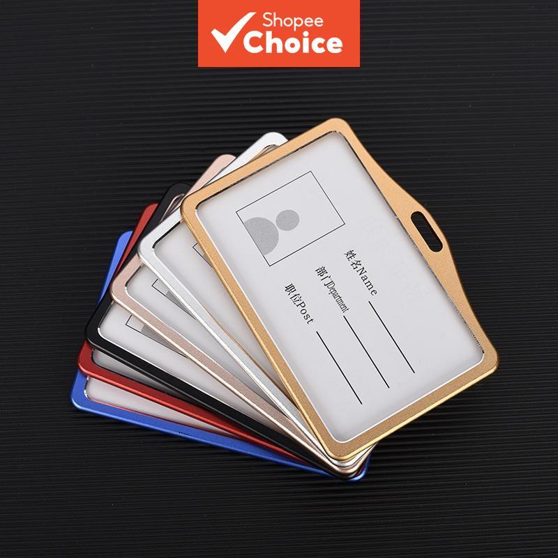 Aluminum alloy horizontal Clip rope metal office card holder ID card ...